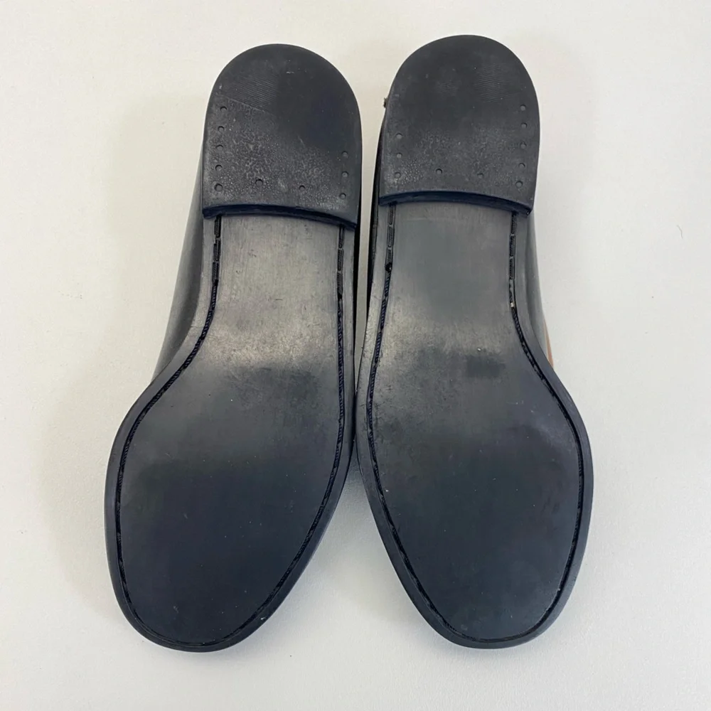 Buckingham Two-Tone Loafers Leather Brown Black Dress Shoe Mens 6.5 Womens 8